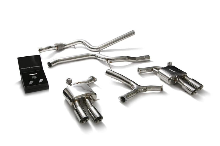 ARMYTRIX Stainless Steel Valvetronic Catback Exhaust System Quad Chrome Silver Tips For Audi A5 Coupe 2WD B9 2016-2021