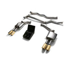 ARMYTRIX Stainless Steel Valvetronic Catback Exhaust System Quad Gold Tips For Audi A4 | A5 B8 2008-2015