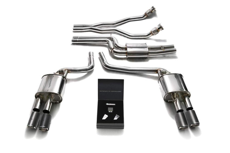 ARMYTRIX Stainless Steel Valvetronic Catback Exhaust System Quad Carbon Tips For Audi A5/S5 Coupe | Cabriolet B8 3.0L TFSI V6 2008-2016