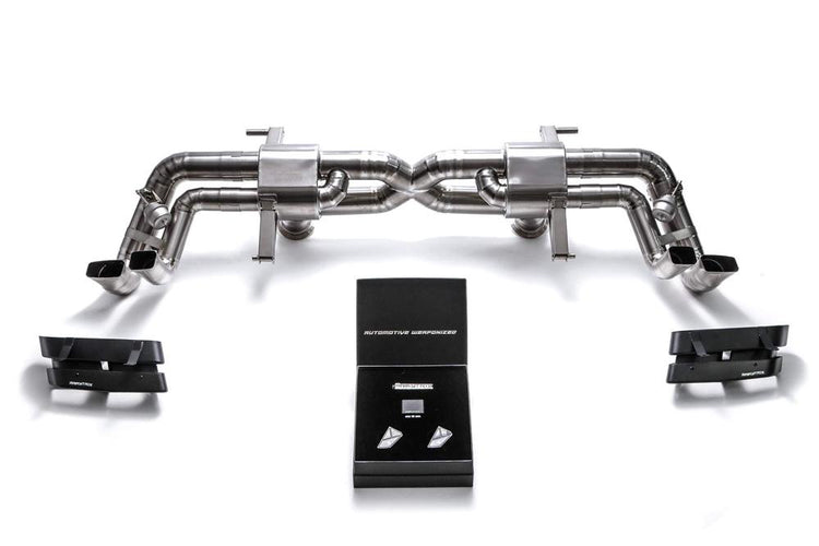 ARMYTRIX Titanium Valvetronic Exhaust System Dual Carbon Tips For Audi R8 V10 5.2L FSI 2016-2021