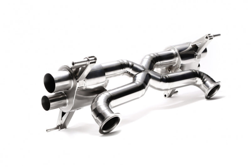 ARMYTRIX Titanium Valvetronic Exhaust System Dual Titanium Matte Black Tips For Audi R8 V8 4.2L FSI 2014-2015