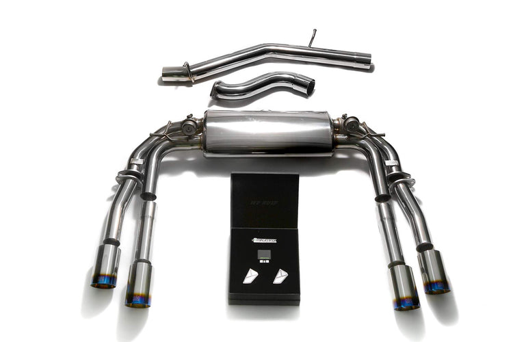 ARMYTRIX Stainless Steel Valvetronic Catback Exhaust System Quad Blue Coated Tips For Audi S3 8V Sedan 2.0 Turbo 2013-2021