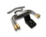 ARMYTRIX Stainless Steel Valvetronic Catback Exhaust System Quad Gold Tips For Audi S3 8V Sportback 2013-2021