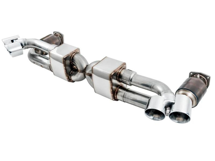 AWE Tuning Porsche 991.2 Turbo Performance Exhaust and High-Flow Cat Sections - With Chrome Silver Quad Tips - autotalent