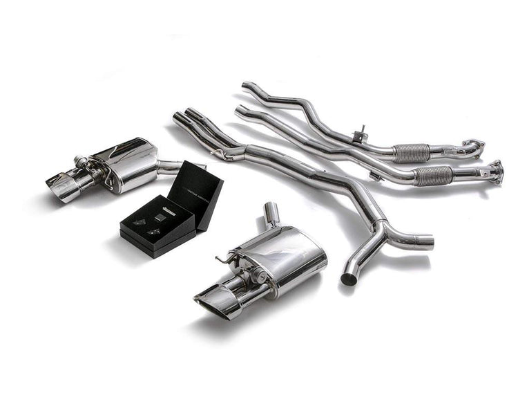 ARMYTRIX Stainless Steel Valvetronic High-Flow Catback Exhaust System w/Dual Chrome Silver Tips For Audi RS4 | RS5 B9 4D 2.9 V6 Turbo 2017-2021