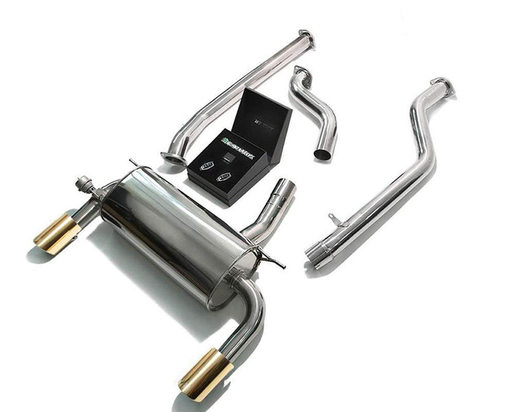 ARMYTRIX Stainless Steel Valvetronic Catback Exhaust System Dual Gold Tips For BMW 3-Series | 4-Series F3x 2016-2021