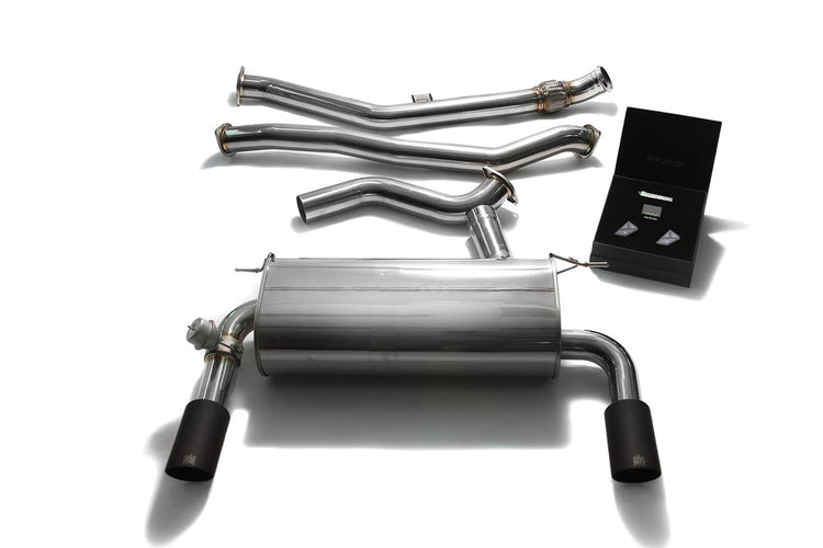 ARMYTRIX Stainless Steel Valvetronic Catback Exhaust System Dual Matte Black Tips For BMW 335i GT F34 2013-2016