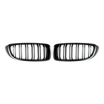 AutoTecknic Aero Stealth Black Dual Slats Front Grilles For BMW F36 430i - AutoTalent