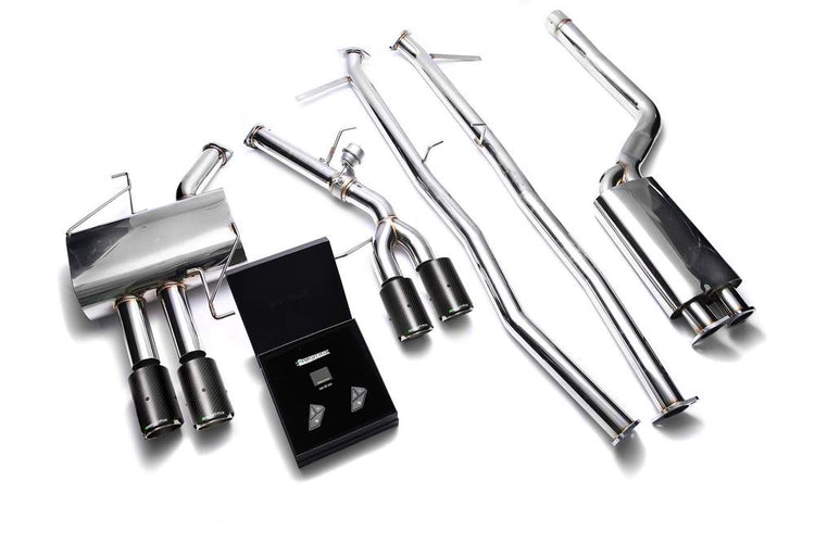 ARMYTRIX Stainless Steel Valvetronic Catback Exhaust System Quad Carbon Tips For BMW 520i | 528i F10 N20B20 2011-2021