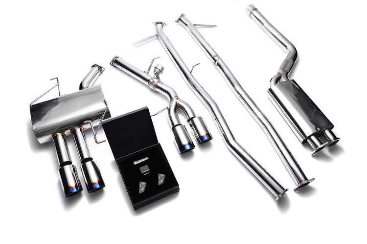 ARMYTRIX Stainless Steel Valvetronic Catback Exhaust System Quad Blue Coated Tips For BMW 520i | 528i F10 N20B20 2011-2021