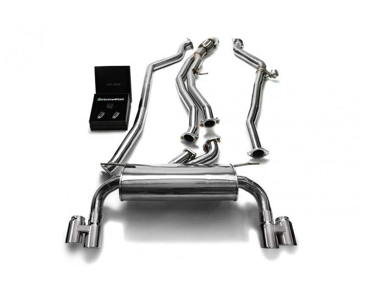 ARMYTRIX Stainless Steel Valvetronic Catback Exhaust System Quad Chrome Silver Tips For BMW M135i | M235i F2x 2012-2015