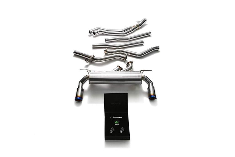ARMYTRIX Stainless Steel Valvetronic Exhaust System Dual Blue Coated Tips For BMW M140i | M240i F2X 2017+