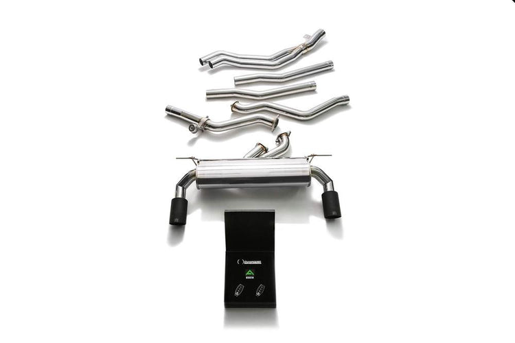 ARMYTRIX Stainless Steel Valvetronic Exhaust System Dual Carbon Tips For BMW M140i | M240i F2X 2017+