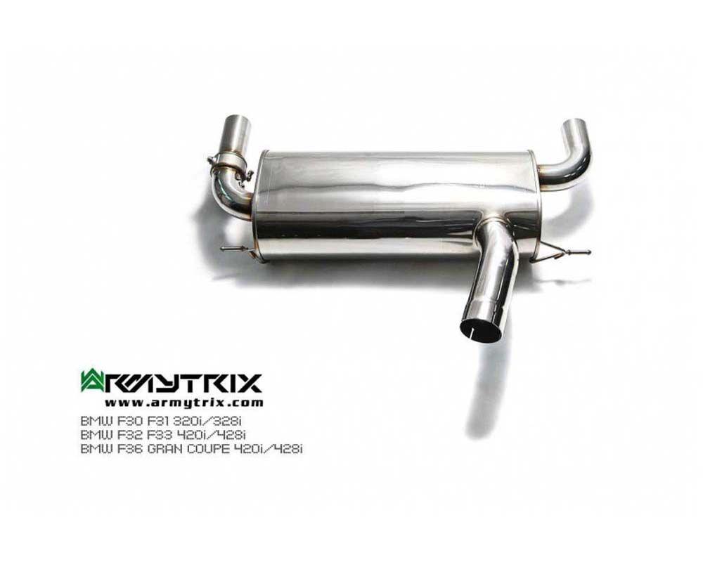 ARMYTRIX Stainless Steel Valvetronic Catback Exhaust System Dual Chrome Silver Tips For BMW 320i | 328i | 420i | 428i F3X 2014-2015