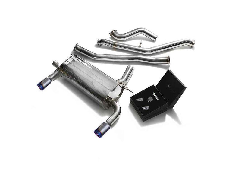 ARMYTRIX Stainless Steel Valvetronic Catback Exhaust System Dual Blue Coated Tips For BMW 320i | 328i | 420i | 428i F3X 2011-2014