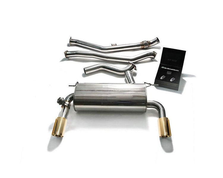 ARMYTRIX Stainless Steel Valvetronic Catback Exhaust Dual Gold Tips For BMW 335i | 435i F3x 2012-2015