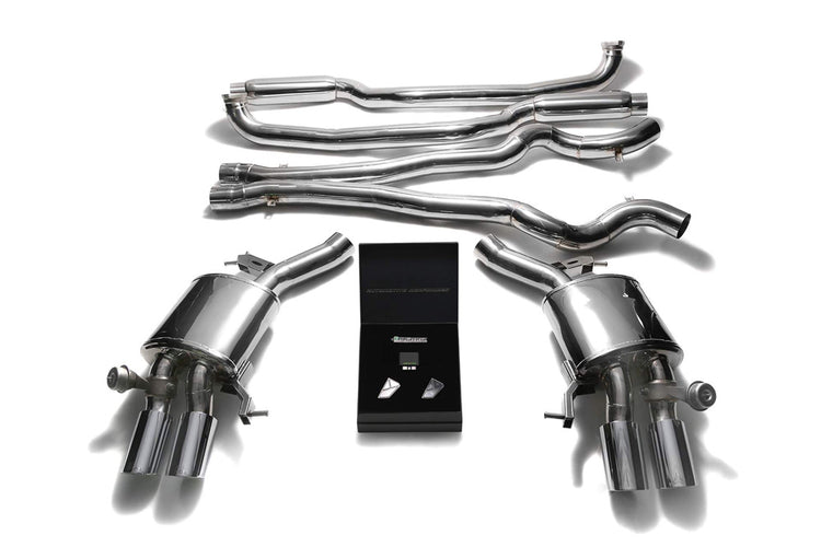 ARMYTRIX Stainless Steel Valvetronic Catback Exhaust System Quad Chrome Silver Tips For BMW M5 F10 2011-2017