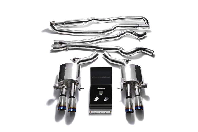 ARMYTRIX Stainless Steel Valvetronic Catback Exhaust System Quad Blue Coated Tips For BMW M6 F12 | F13 2013-2021