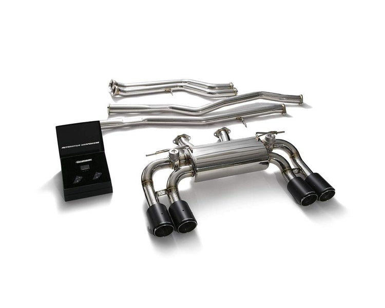 ARMYTRIX Stainless Steel Valvetronic Catback Exhaust System Quad Carbon Tips For BMW M2 Competition F87 2019-2021
