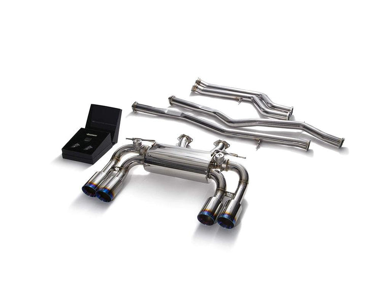 ARMYTRIX Stainless Steel Valvetronic Catback Exhaust System Quad Blue Coated Tips For BMW M2 Competition F87 2019-2021