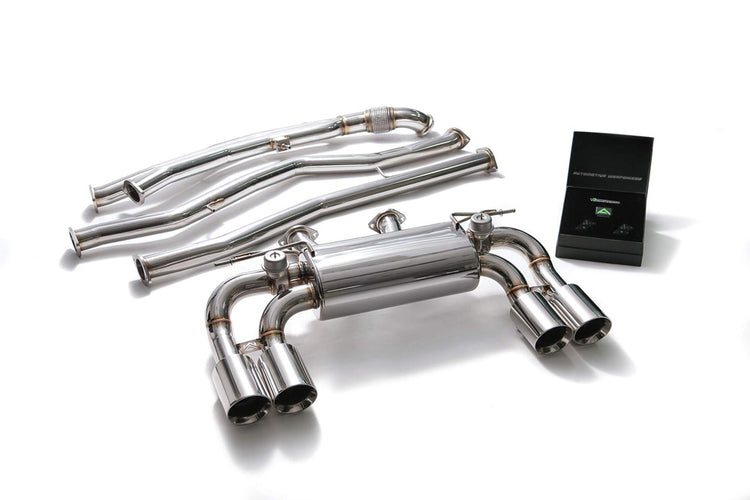 ARMYTRIX Stainless Steel Valvetronic Catback Exhaust System Quad Chrome Silver Tips For BMW M2 F87 2016-2021