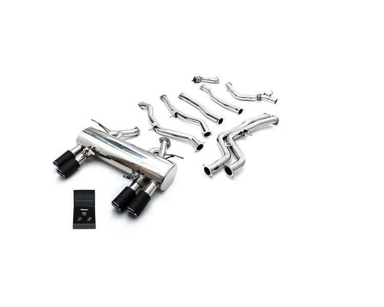 ARMYTRIX Stainless Steel Valvetronic Catback Exhaust System Quad Carbon Tips For BMW M3 F80 | M4 F82/F83 2014+