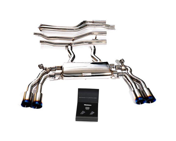 ARMYTRIX Stainless Steel Valvetronic Catback Exhaust System Quad Blue Coated Tips For BMW X3 M | X4 M 2019+