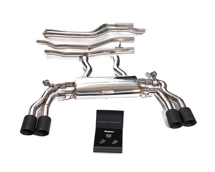 ARMYTRIX Stainless Steel Valvetronic Catback Exhaust System Quad Chrome SilverMatte BlackTips For BMW X3 M | X4 M 2019+