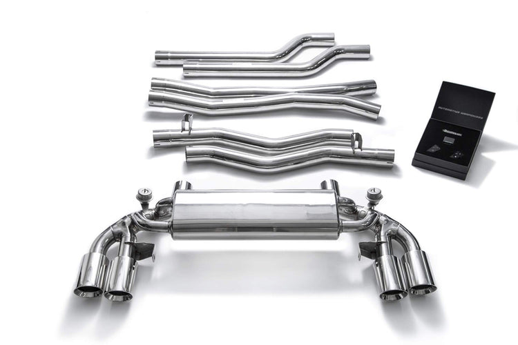 ARMYTRIX Stainless Steel Valvetronic Catback Exhaust Quad Chrome Silver Tips For BMW M5 F90 2018-2021