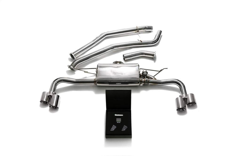 ARMYTRIX Stainless Steel Valvetronic Catback Exhaust System Quad Chrome Silver Tips For BMW X5 xDrive 35i F15 2014-2021