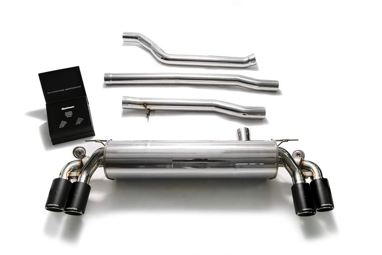 ARMYTRIX Stainless Steel Valvetronic Catback Exhaust System Quad Carbon Tips For BMW 550i G30 | G31 2017-2021