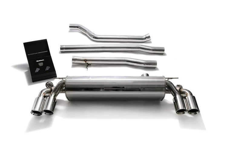ARMYTRIX Stainless Steel Valvetronic Catback Exhaust System Quad Chrome Silver Tips For BMW 540i G30 | G31 2017-2021