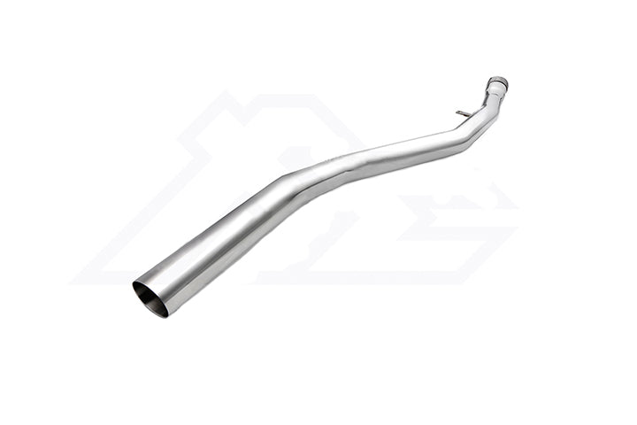 A top view of Fi EXHAUST Valvetronic Cat-Back System for BMW G20 / G21 330i B48 2019+ exhaust downpipe with white background