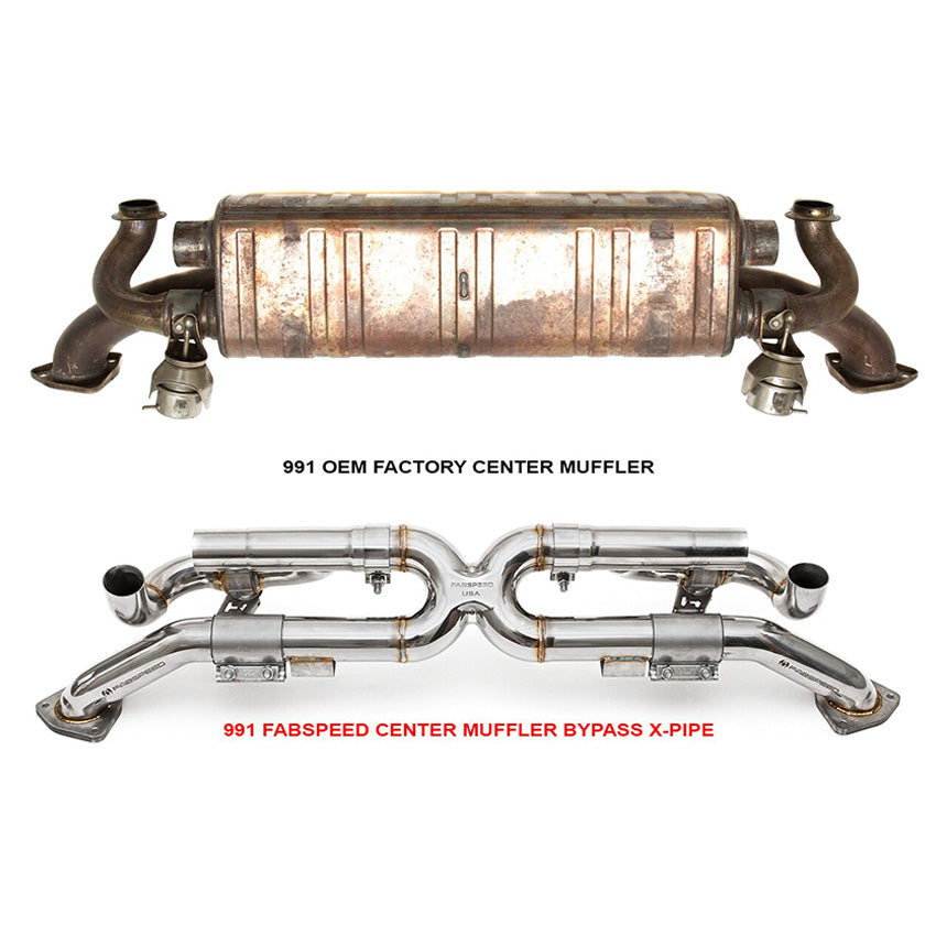 Fabspeed Valvetronic Center Muffler Bypass X-Pipe (3.8L & PSE Only) for Porsche 991 Carrera 2012-2016
