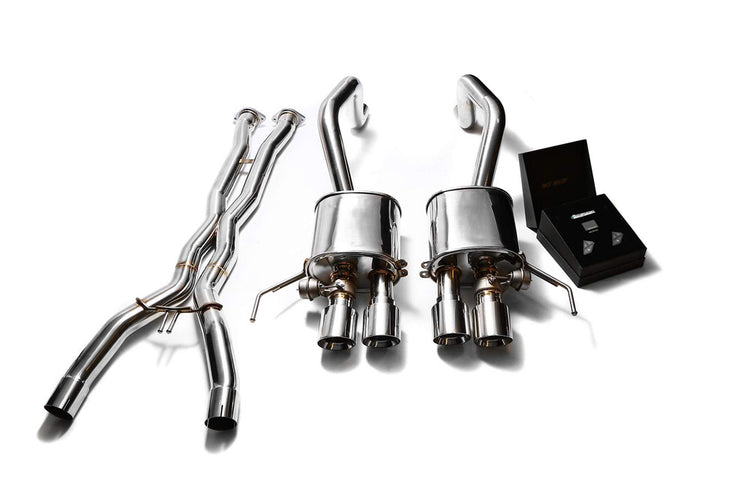 ARMYTRIX Stainless Steel Valvetronic Catback Exhaust System w/X-Pipe | Quad Chrome Silver Tips For Chevrolet Corvette C7 2014-2021