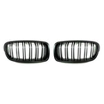 AutoTecknic Replacement Stealth Black Dual-Slats Front Grilles For BMW F30 328i - AutoTalent