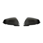 A front view of AutoTecknic Aero Replacement Carbon Fiber Mirror Covers For BMW F48 X1 2016-2020 with white background