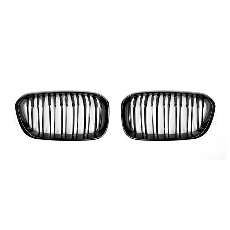 AutoTecknic Aero Replacement Glazing Black Dual-Slats Front Grilles For BMW F21 M140i - AutoTalent