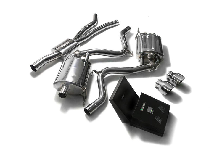 ARMYTRIX Stainless Steel Valvetronic Catback Exhaust System Dual Chrome Silver Tips For Ford Mustang 2.3L EcoBoost 2015-2021