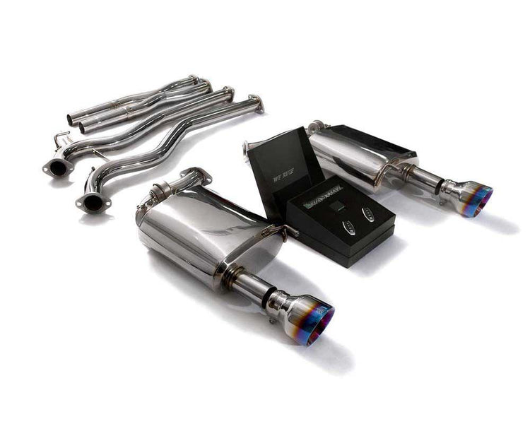 ARMYTRIX Stainless Steel Valvetronic Catback Exhaust System Dual Blue Coated Tips For Ford Mustang GT MK6 5.0L Coyote 2015-2021