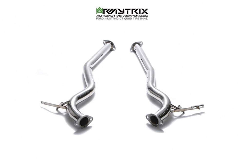 ARMYTRIX Stainless Steel Valvetronic Catback Exhaust System Quad Chrome Silver Tips For Ford Mustang GT Coyote 5.0L V8 2018-2021