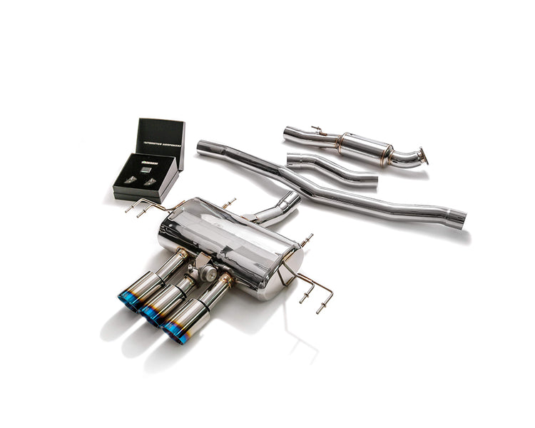 ARMYTRIX Stainless Steel Valvetronic Catback Exhaust System Triple Blue Coated Tips For Honda Civic Type-R FK8 2.0L Turbo LHD 2018-2021