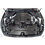 AMS Performance Red Alpha Matte Carbon Rear Engine Bay Cover Set for Infiniti Q50 / Q60 2016-2021