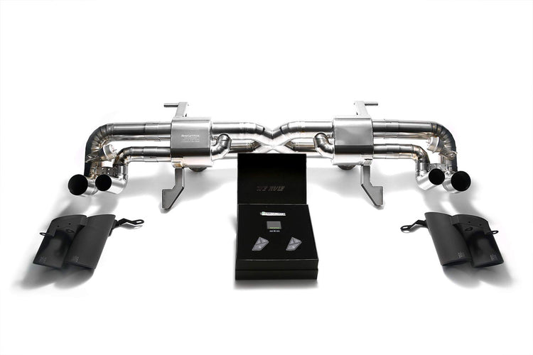ARMYTRIX Titanium Valvetronic Exhaust System Matte Black Tips For Lamborghini Gallardo 2008-2013