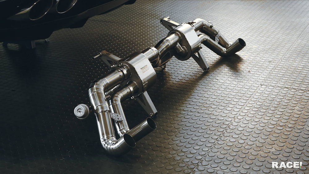 ARMYTRIX Titanium Valvetronic Exhaust System Quad Titanium Blue Tips For Lamborghini Huracan LP610 | LP580 2015-2021