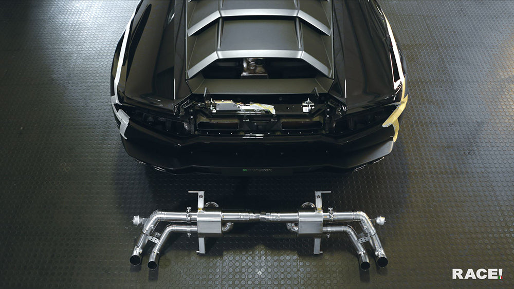 ARMYTRIX Titanium Valvetronic Exhaust System Quad Titanium Blue Tips For Lamborghini Huracan LP610 | LP580 2015-2021