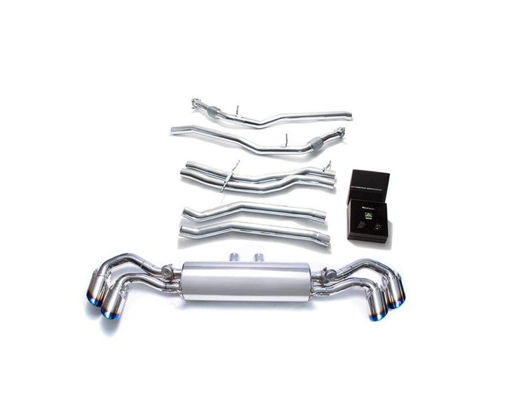 ARMYTRIX Stainless Steel Valvetronic Exhaust System w/Quad Blue Coated Tips For Lamborghini Urus 4.0L V8 2018+