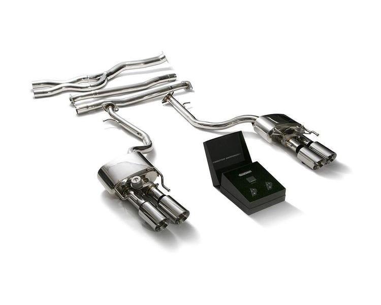 ARMYTRIX Stainless Steel Valvetronic Exhaust System Quad Chrome Silver Tips For Lexus IS200T | IS300 2.0T I4 2015+