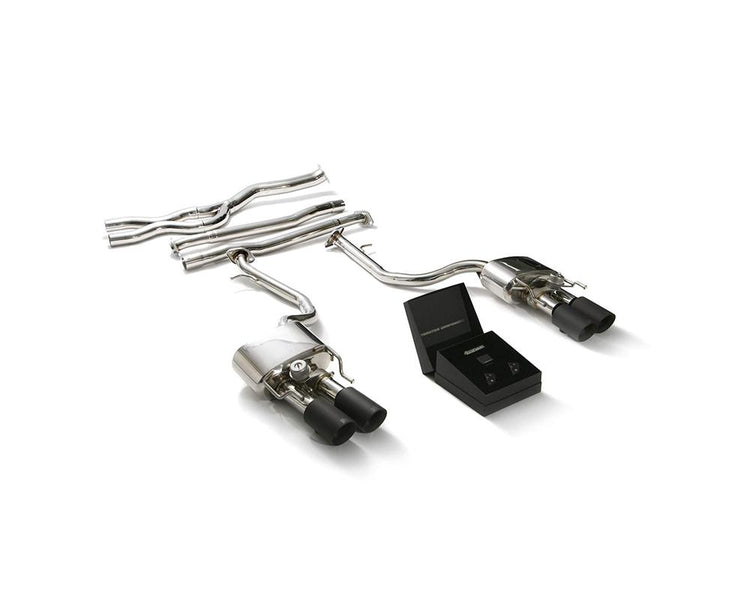 ARMYTRIX Stainless Steel Valvetronic Exhaust System Quad Matte Black Tips For Lexus IS200T | IS300 2.0T I4 2015+
