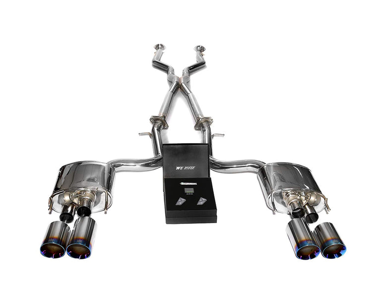 ARMYTRIX Stainless Steel Valvetronic Header Back Exhaust System Quad Blue Coated Tips For Lexus RC-F 5.0L V8 2015-2021